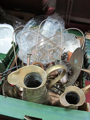 Lot 1085 - Brass chandelier with glass droplets, pair of...