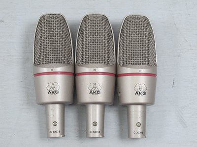 Lot 407 - Three AKG C3000B Studio Condenser Microphones,...