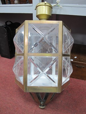 Lot 1421 - A hexagonal brass bound lantern with...