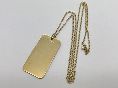 Lot 55 - A 9ct Gold Dog Tag Style Pendant, vacant on...