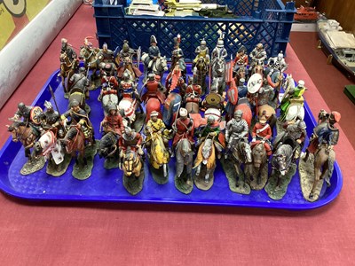 Lot 853 - Approximately Thirty White Metal Model...