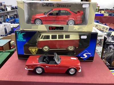 Lot 821 - Three 1:18th Scale Diecast Model Cars...