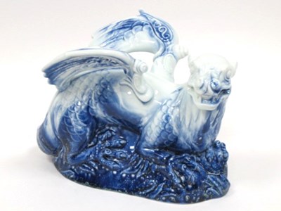 Lot 1075 - A Royal Doulton Pottery Blue Flambé Veined...