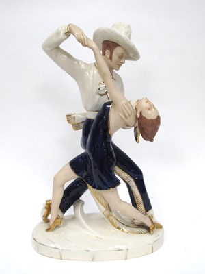 Lot 1067 - A Royal Dux Porcelain Art Deco Style Figure...