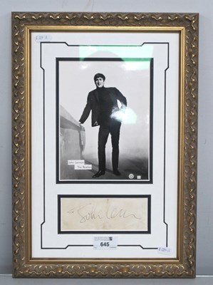 Lot 645 - John Lennon Signature, signed on a piece of...