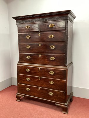 Lot 1524 - A Late XVIII Century Mahogany Chest on Chest,...