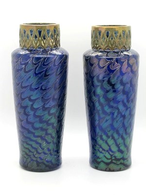 Lot 1014 - A Pair of Late XIX Century Iridescent Loetz...