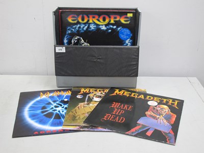 Lot 470 - Heavy Metal Interest, four LPs one 12" single,...