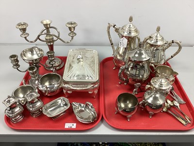 Lot 142 - Assorted Plated Tea Wares, together with a...