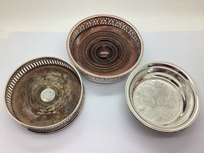 Lot 8 - A Hallmarked Silver Mounted Bottle Coaster,...