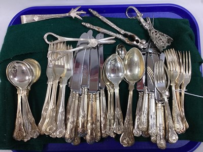 Lot 156 - Eight Setting Kings Pattern Plated Cutlery, a...