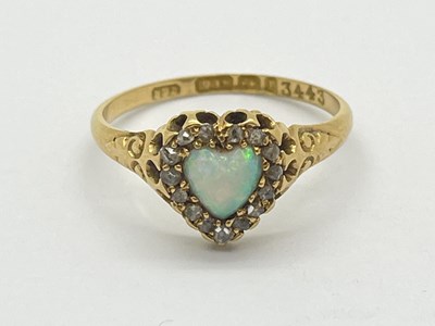 Lot 35 - A Victorian 18ct Gold Opal and Diamond...