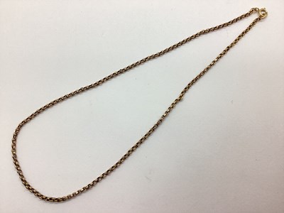 Lot 81 - A Belcher Link Chain, clasp stamped “375”.