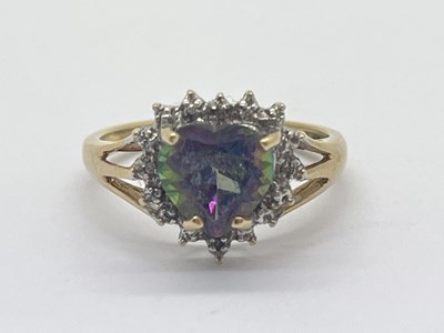 Lot 57 - A 9ct Gold Mystic Stone Set Cluster Ring, of...