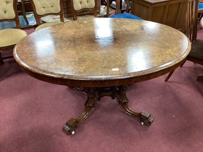 Lot 1543 - XIX Century Burr Walnut Loo Table, with oval...