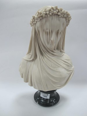 Lot 1322 - Resin Bust of The Veiled Lady, on black...