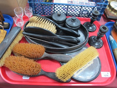 Lot 1351 - Ebony Dressing Table Ware. Liqueur glasses