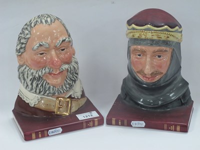 Lot 1212 - Royal Doulton Pottery Bookends 'Falstaff' &...