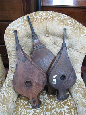 Lot 1416 - Three Victorian Wooden Studded Leather Fire...