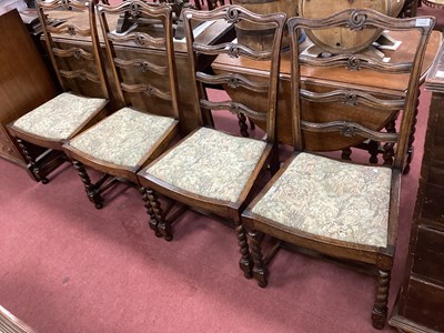 Lot 1565 - Set of Four Oak Dining Chairs, each with...