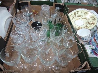 Lot 1107 - Drinking Glasses, plates, cutlery etc:- Two Boxes