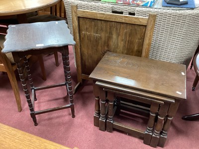 Lot 1541 - XX Century Oak Nest of Tables; together with a...