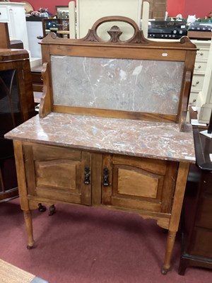 Lot 1505 - Late XIX Century Walnut Washstand, with marble...