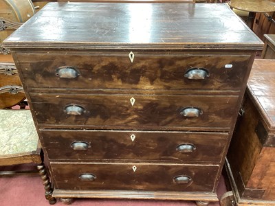 Lot 1544 - XIX Century Painted Pine Chest, with lift up...