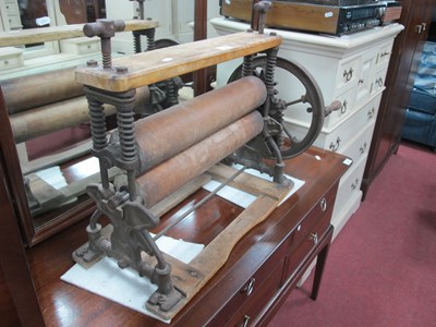 Lot 1493 - 'The Nipper Machine' Iron & Pine Table Top...