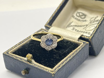 Lot 46 - A Vintage Sapphire and Diamond Flowerhead...