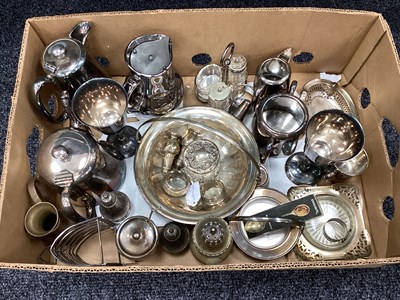 Lot 137 - Assorted Plated Ware, including pair of...