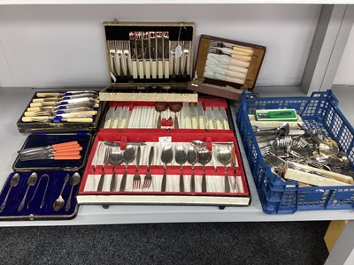 Lot 147 - Assorted Plated and Other Cutlery, including...