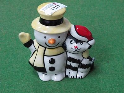 Lot 1317 - Lorna Bailey - Christmas Friends the Cat, 11cm...