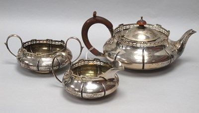 Lot 40 - A Hallmarked Silver Three Piece Tea Set,...