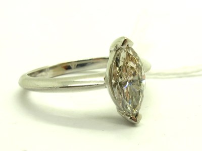 Lot 233 - A Modern 18ct White Gold Marquise Cut Single...