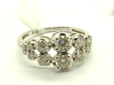 Lot 228 - A Modern 18ct White Gold Two Row Diamond Set...