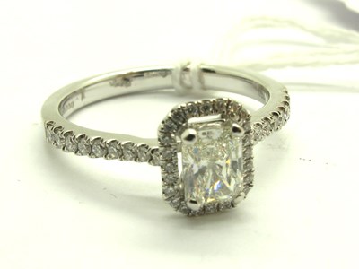 Lot 216 - A Modern 18ct White Gold Radiant Cut Single...