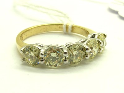 Lot 225 - A Modern 18ct Gold Five Stone Diamond Ring,...