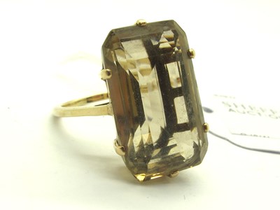 Lot 195 - A Large Single Stone Dress Ring, six claw...