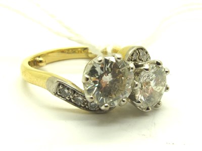 Lot 196 - An 18ct Gold Two Stone Diamond Crossover Ring,...