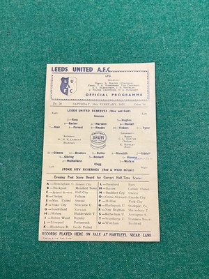 Lot 871 - Leeds United Reserves 1950-1 v. Stoke City...