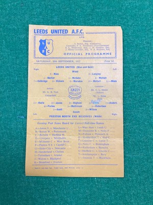 Lot 873 - Leeds United Reserves 1952-3 v. Preston North...