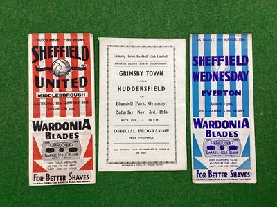 Lot 947 - 1945-6 Programmes, Grimsby v. Huddersfield,...