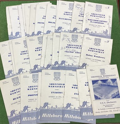 Lot 904 - Sheffield Wednesday Home Programmes, 1956-7...