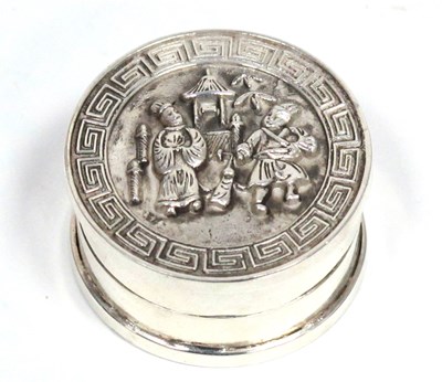 Lot 1169 - A Chinese Silver Circular Trinket Box and...