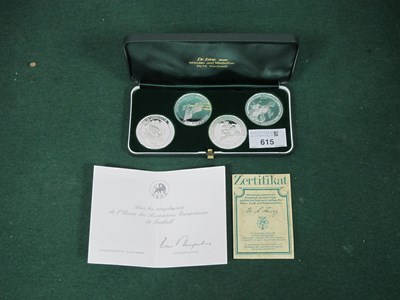 Lot 615 - U.E.F.A 1988 Silver Four Medal Set,...