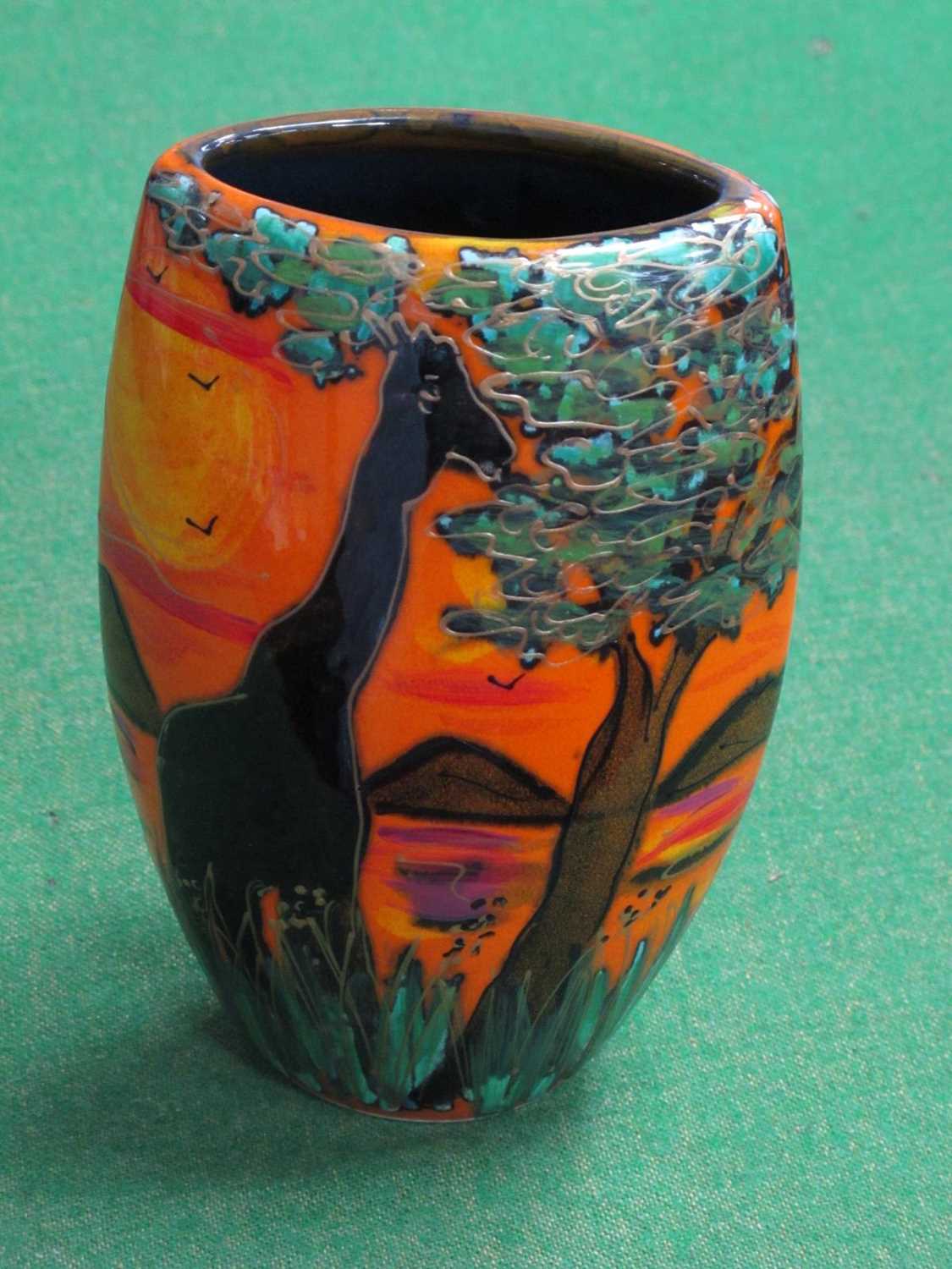 Lot 1308 - Anita Harris 'Savannah (Giraffe)' Oval Vase,...