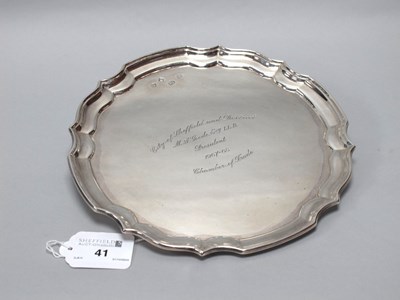 Lot 41 - A Hallmarked Silver Card Tray, PB, Sheffield...