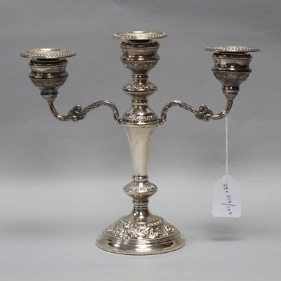 Lot 13 - A Hallmarked Silver Twin Branch Candelabrum,...