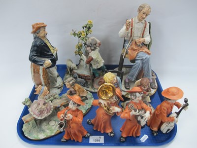 Lot 1295 - Capodimonte Musicians (x 4), Seasaw, and other...